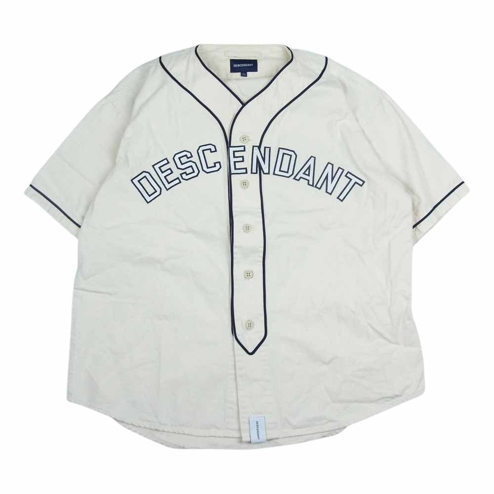DESCENDANT ディセンダント 20SS  ロゴデザイン ベースボール 半袖 シャツ オフホワイト系 1【美品】【中古】