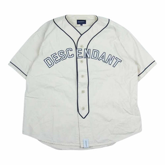 DESCENDANT ディセンダント 20SS  ロゴデザイン ベースボール 半袖 シャツ オフホワイト系 1【美品】【中古】