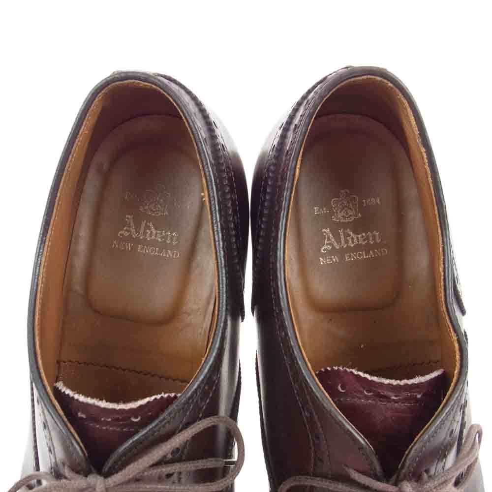 ALDEN オールデン 908 MEDALLION TIP BAL BUG セミブローグ ビジネス シューズ ブラウン系 10D【中古】