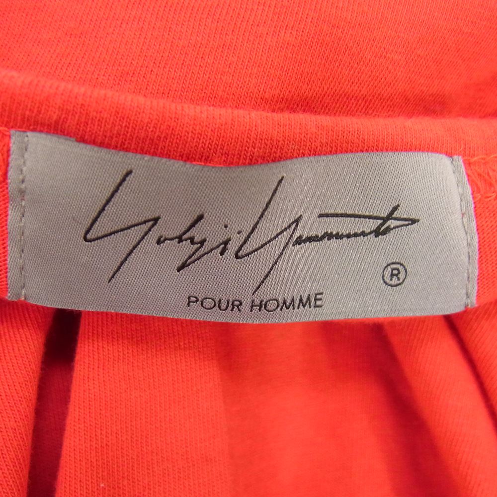 Yohji Yamamoto POUR HOMME ヨウジヤマモトプールオム 21SS HD-T02-070 カルティマ 天竺 丸首 半袖 Tシャツ レッド系 3【中古】