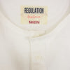 Yohji Yamamoto ヨウジヤマモト HD-T53-075 REGULATION サイドボタン ヘンリーネック 半袖 Tシャツ カットソー  ホワイト系 3【中古】