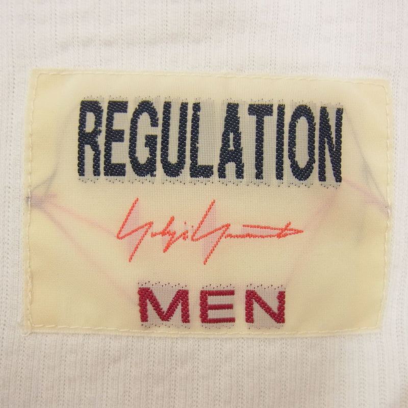 Yohji Yamamoto ヨウジヤマモト HD-T53-075 REGULATION サイドボタン ヘンリーネック 半袖 Tシャツ カットソー  ホワイト系 3【中古】