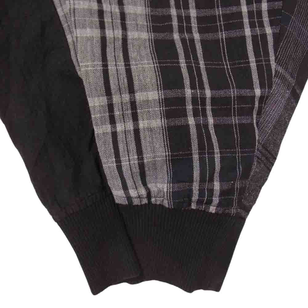 Yohji Yamamoto POUR HOMME ヨウジヤマモトプールオム 21SS HD-P64-831 ウールリネン チェック 裾リブ 紐パンツ ブラック系 3【中古】