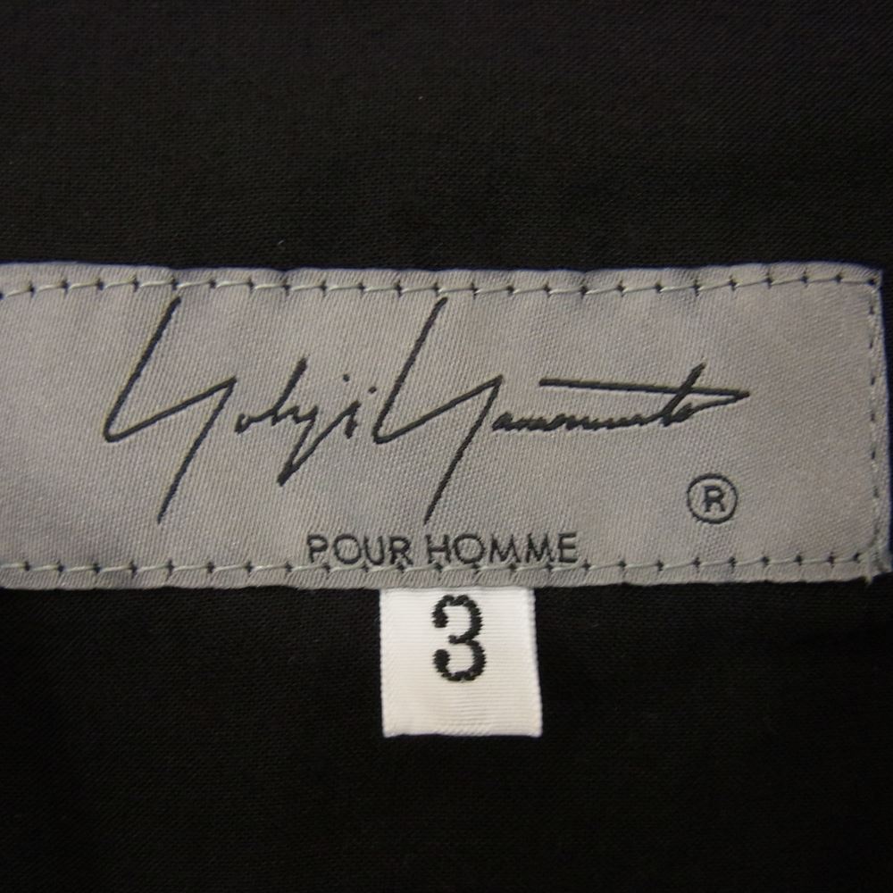 Yohji Yamamoto POUR HOMME ヨウジヤマモトプールオム 21AW HX-B20-201 CELLULOSE LAWN HOODED BLOUSE フード付き ファスナー シャツ ブラック系 3【中古】