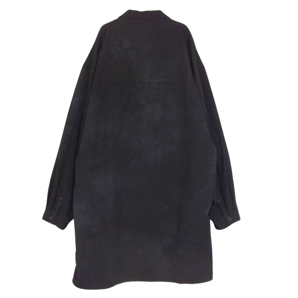 Yohji Yamamoto POUR HOMME ヨウジヤマモトプールオム HR-B10-101 アンレベル ダイイング クラシック ビッグ シャツ ムラ染め ギャバ生地 ブラック系 3【中古】