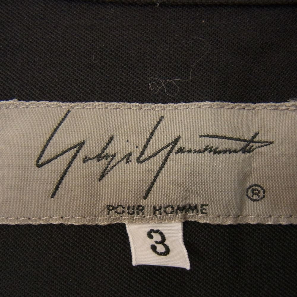 Yohji Yamamoto POUR HOMME ヨウジヤマモトプールオム HR-B10-101 アンレベル ダイイング クラシック ビッグ シャツ ムラ染め ギャバ生地 ブラック系 3【中古】