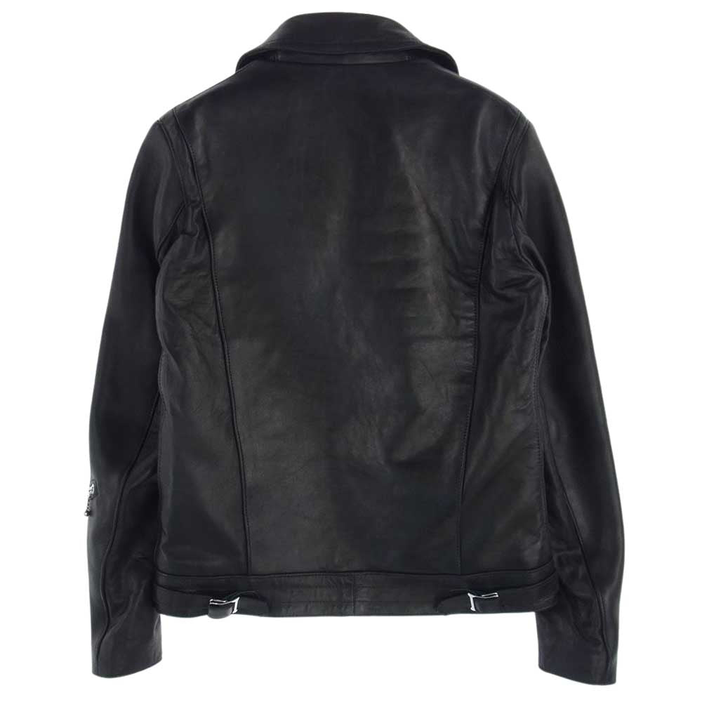 Lewis Leathers ルイスレザー 441TV  CYCLONE サイクロン TIGHT FIT タイトフィット ベジタン シープスキン ダブル ライダース ジャケット ブラック系 38【中古】