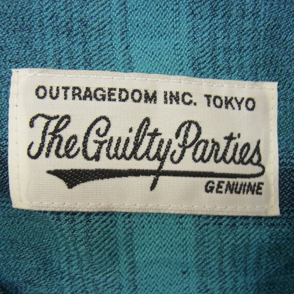 WACKO MARIA ワコマリア 21SS レーヨン オープンカラー オンブレチェック シャツ 半袖 ブルー系 S【中古】