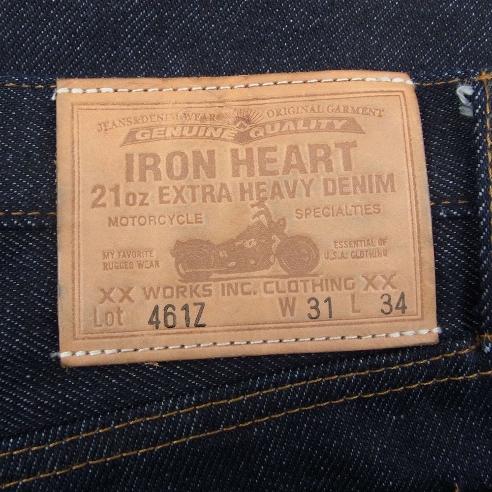 IRON HEART アイアンハート 461Z 21oz ブーツカット レギュラー デニム  インディゴブルー系 31【美品】【中古】