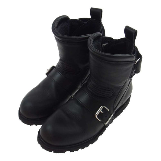 KADOYA カドヤ BLACK ANKLE レザー アンクル ライディング ブーツ ブラック系 26cm【中古】