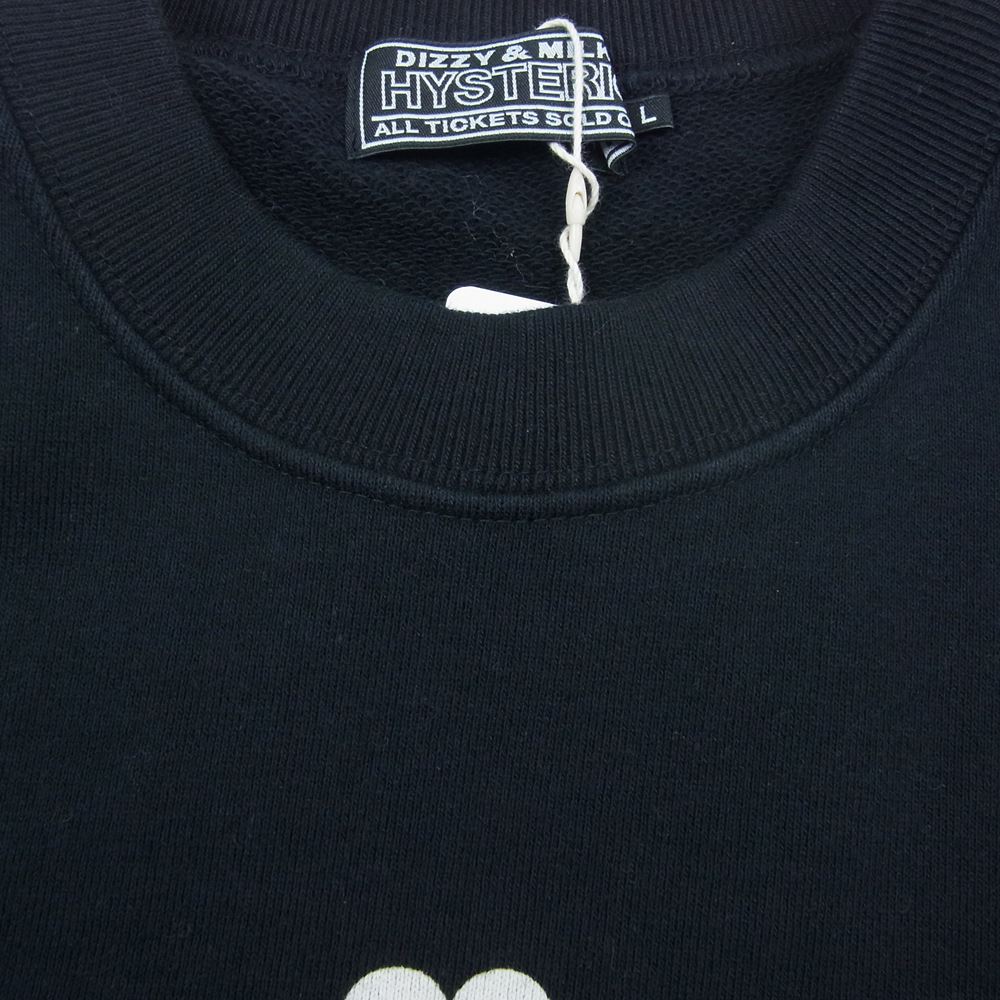 HYSTERIC GLAMOUR ヒステリックグラマー 02231CS05 HYSTERIC VIBES プリント スウェット ブラック系 L【美品】【中古】