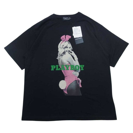 HYSTERIC GLAMOUR ヒステリックグラマー 02223CT10 PLAYBOY プレイボーイ PLAYMATE ASHLEY プリント Tシャツ ブラック系 L【新古品】【未使用】【中古】