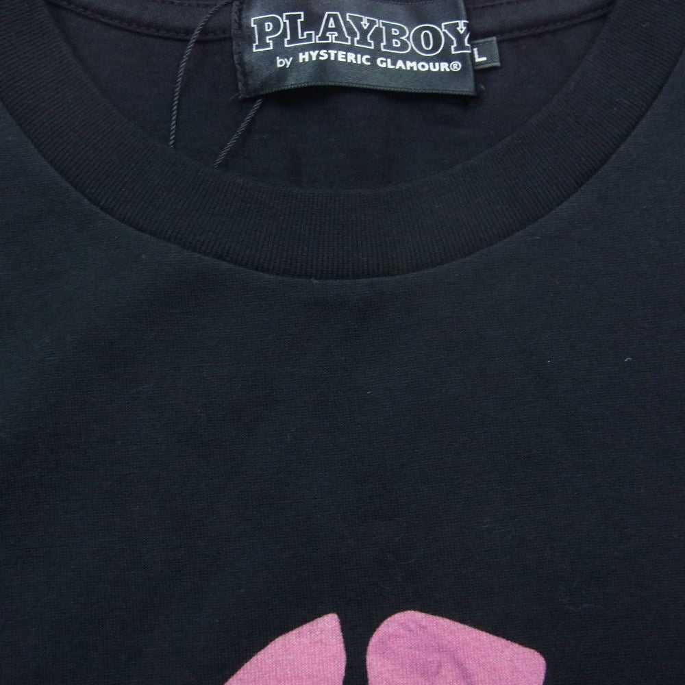 HYSTERIC GLAMOUR ヒステリックグラマー 02223CT10 PLAYBOY プレイボーイ PLAYMATE ASHLEY プリント Tシャツ ブラック系 L【新古品】【未使用】【中古】
