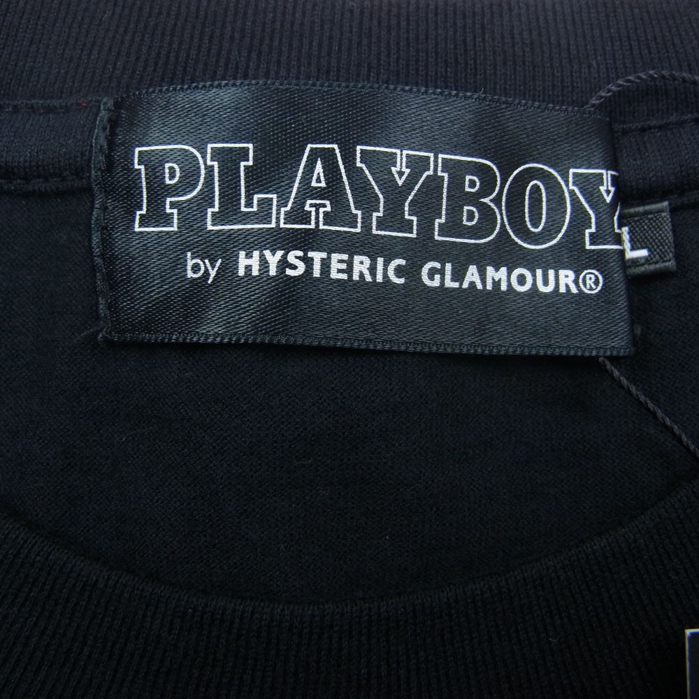 HYSTERIC GLAMOUR ヒステリックグラマー 02223CT10 PLAYBOY プレイボーイ PLAYMATE ASHLEY プリント Tシャツ ブラック系 L【新古品】【未使用】【中古】