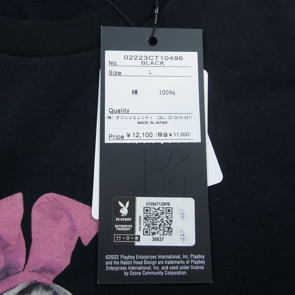 HYSTERIC GLAMOUR ヒステリックグラマー 02223CT10 PLAYBOY プレイボーイ PLAYMATE ASHLEY プリント Tシャツ ブラック系 L【新古品】【未使用】【中古】