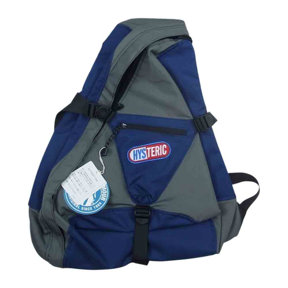 HYSTERIC GLAMOUR ヒステリックグラマー 02223QB02 ワンショルダー バッグ パック グレー系 ネイビー系 F【新古品】【未使用】【中古】