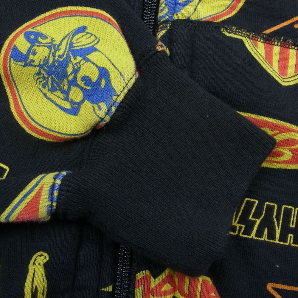 HYSTERIC GLAMOUR ヒステリックグラマー 02231CF01 ROCK CITY柄 総柄 ジップ パーカー ブラック系 L【美品】【中古】