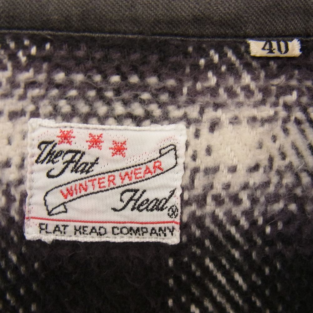 THE FLAT HEAD ザフラットヘッド HEAVY NEL L/S WESTERN SHIRT ヘビーネル コットン チェック柄 ウエスタン 長袖 シャツ ブラック系 40【中古】