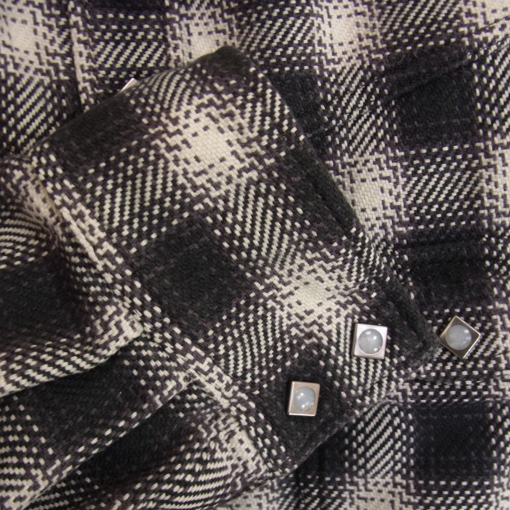 THE FLAT HEAD ザフラットヘッド HEAVY NEL L/S WESTERN SHIRT ヘビーネル コットン チェック柄 ウエスタン 長袖 シャツ ブラック系 40【中古】