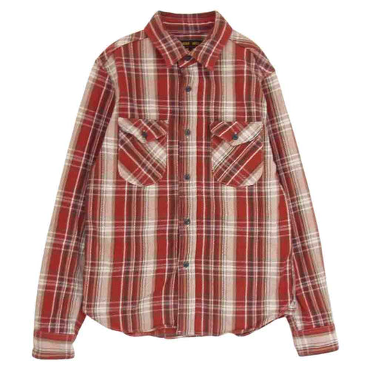ウエス WEAR WELL HEAVY NEL ヘビー ネル チェック シャツ レッド系 3【中古】