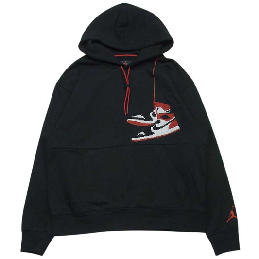 NIKE ナイキ JORDAN BRAND AS M J JUMPMAN HOLIDAY ジョーダン 刺繍 クロスステッチ パーカー 中国製 ブラック系 XL【中古】