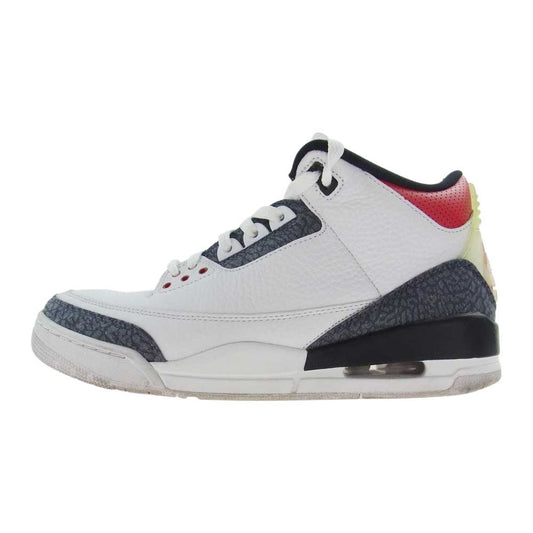 NIKE ナイキ CZ6433-100 AIR JORDAN 3 エアジョーダン RETRO SE-T FIRE RED レトロ スニーカー　 ホワイト系 28cm【中古】