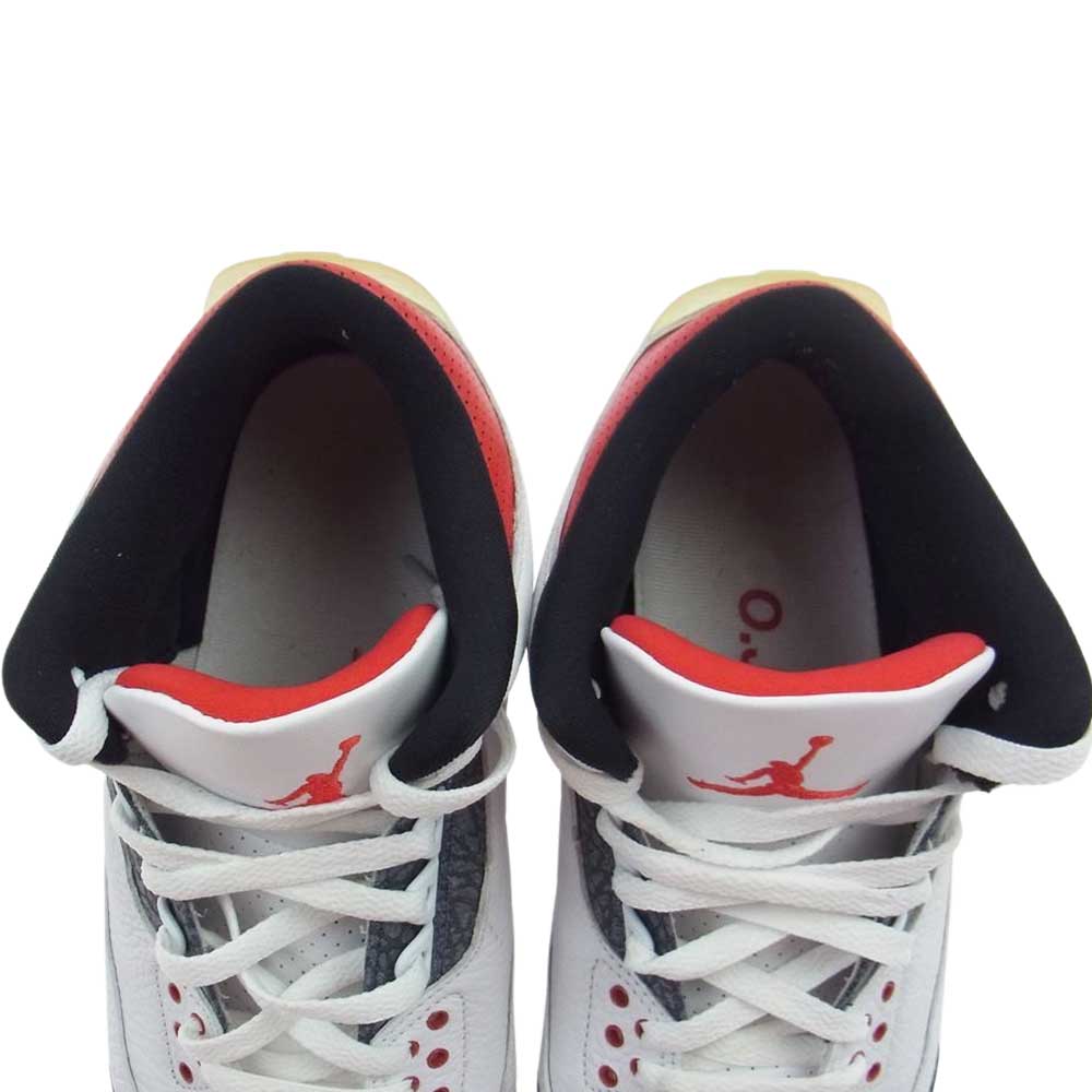 NIKE ナイキ CZ6433-100 AIR JORDAN 3 エアジョーダン RETRO SE-T FIRE RED レトロ スニーカー　 ホワイト系 28cm【中古】