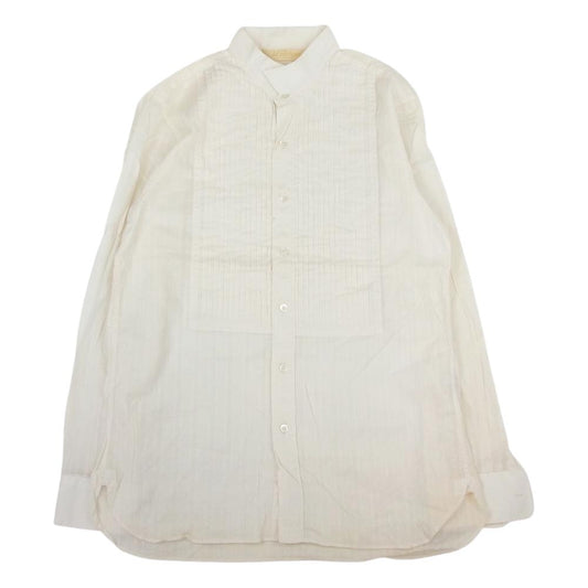 The Stylist Japan ザスタイリストジャパン スタンドカラー ピンタック コットン シャツ オフホワイト系 L【中古】