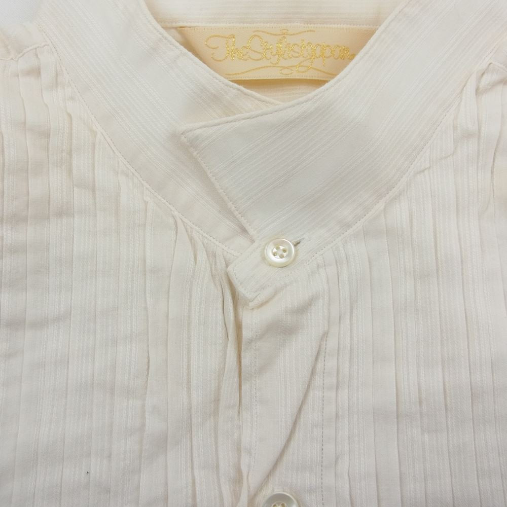 The Stylist Japan ザスタイリストジャパン スタンドカラー ピンタック コットン シャツ オフホワイト系 L【中古】