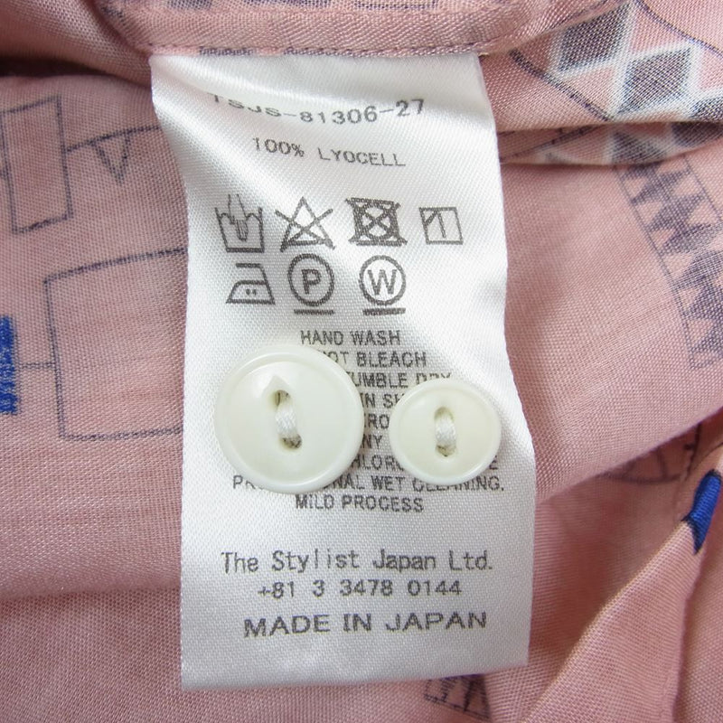 The Stylist Japan ザスタイリストジャパン TSJS-81306-27 総柄 オープンカラー シャツ ピンク系 XL【中古】