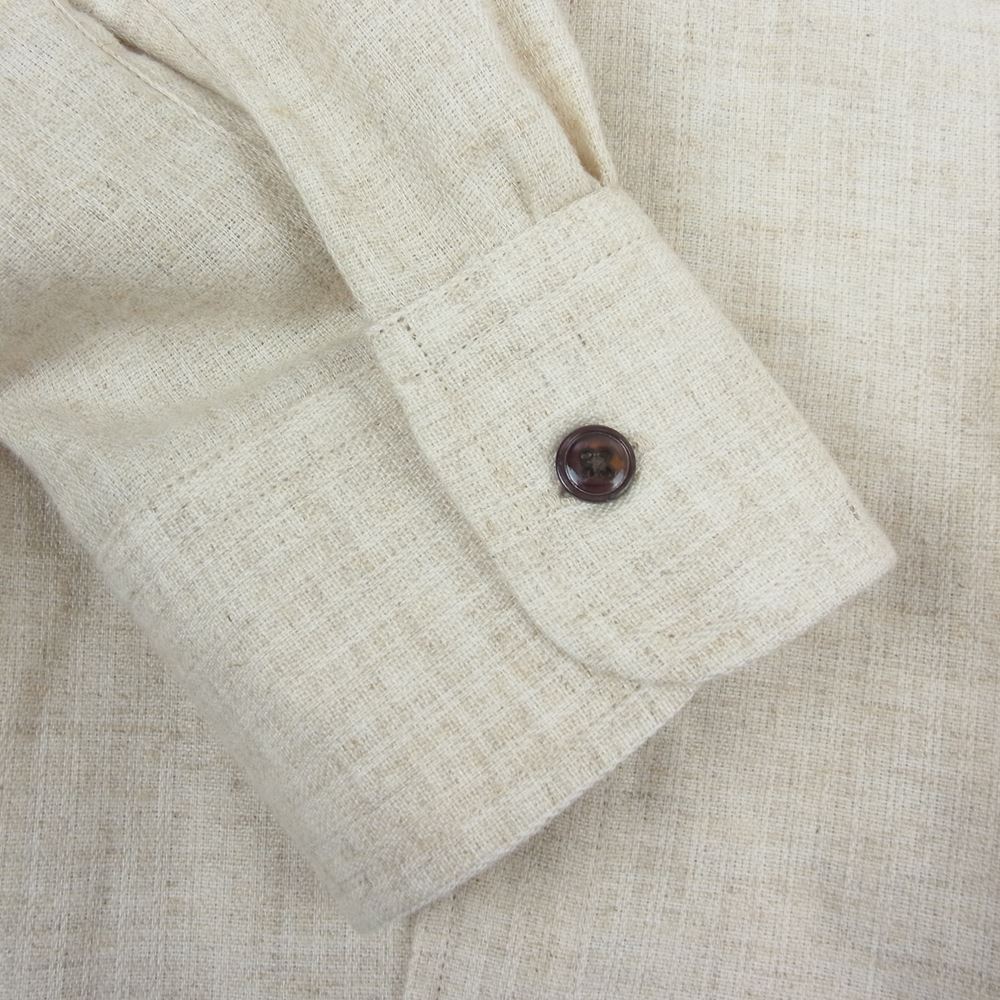 BY GLADHAND バイグラッドハンド 21SS BYGH-21-SS-09 DINNER-L/S SHIRTS リネン混 バンドカラー ピンタック シャツ ベージュ系 XL【中古】