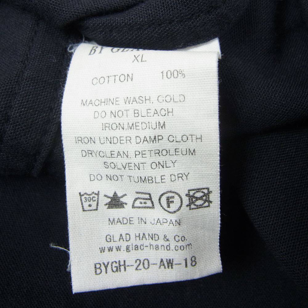BY GLADHAND バイグラッドハンド BYGH-20-AW-18 HEARTLAND - L/S BAND COLLAR SHIRTS バンドカラー ハートランド バンドカラーシャツ ブラック系 M【中古】