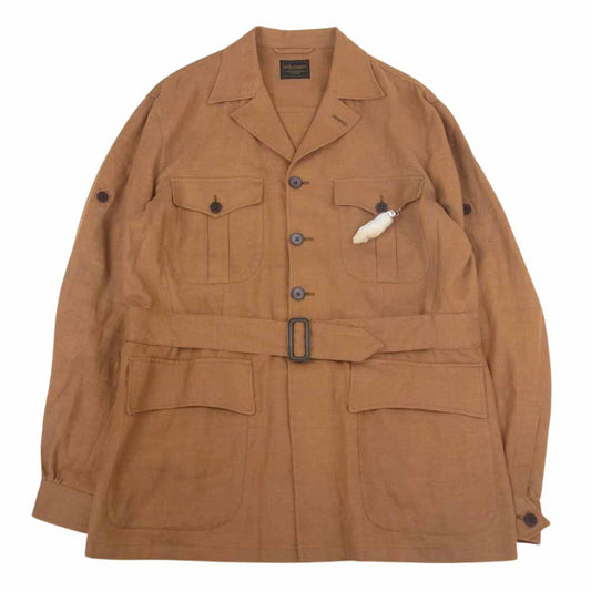 BY GLADHAND バイグラッドハンド BYGH-21-SS-04 COLONIAL JACKET リネン コローニアル ベルト ジャケット ブラウン系 XL【中古】
