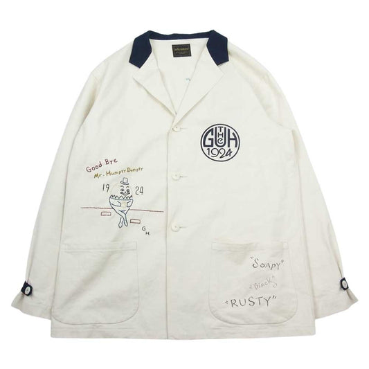 BY GLADHAND バイグラッドハンド BYGH-22-SS-01 YEAR BOOK MEMORIAL JACKET 刺繍 ジャケット オフホワイト系 XL【中古】