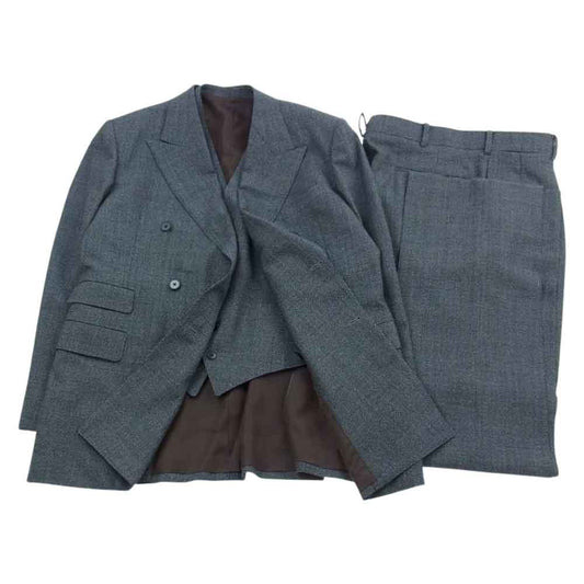 GLADHAND & Co. グラッドハンド ウール テーラード ベスト スラックス 3ピース セットアップ スーツ グレー系 ブラック系 XL【中古】