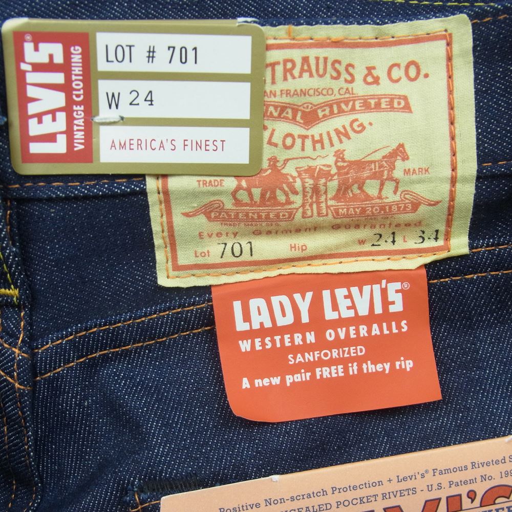 Levi's リーバイス 50701-0008 701 1950年モデル レディース デニム パンツ トルコ製 インディゴブルー系 W24 L34【美品】【中古】