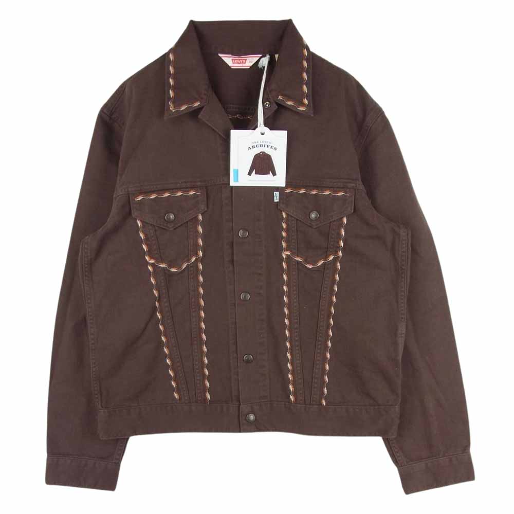 Levi's リーバイス A30150000 LVC VINTAGE CLOTHING エンブロイダリー トラッカー ジャケット ブラウン系 L 42【極上美品】【中古】