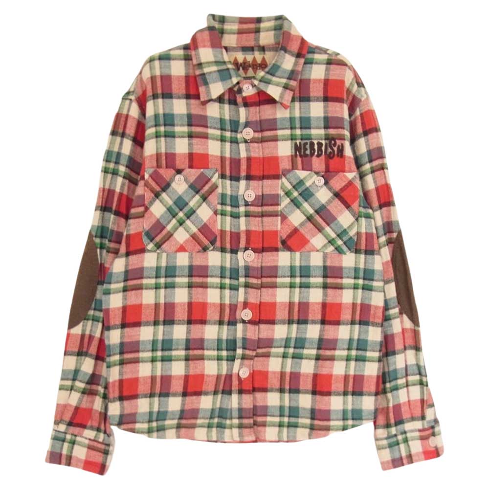 WEIRDO ウィアード 16AW WRD-16-AW-015 エルボーパッチ 刺繍 長袖 ネル シャツ マルチカラー系 レッド系 グリーン系 S【中古】