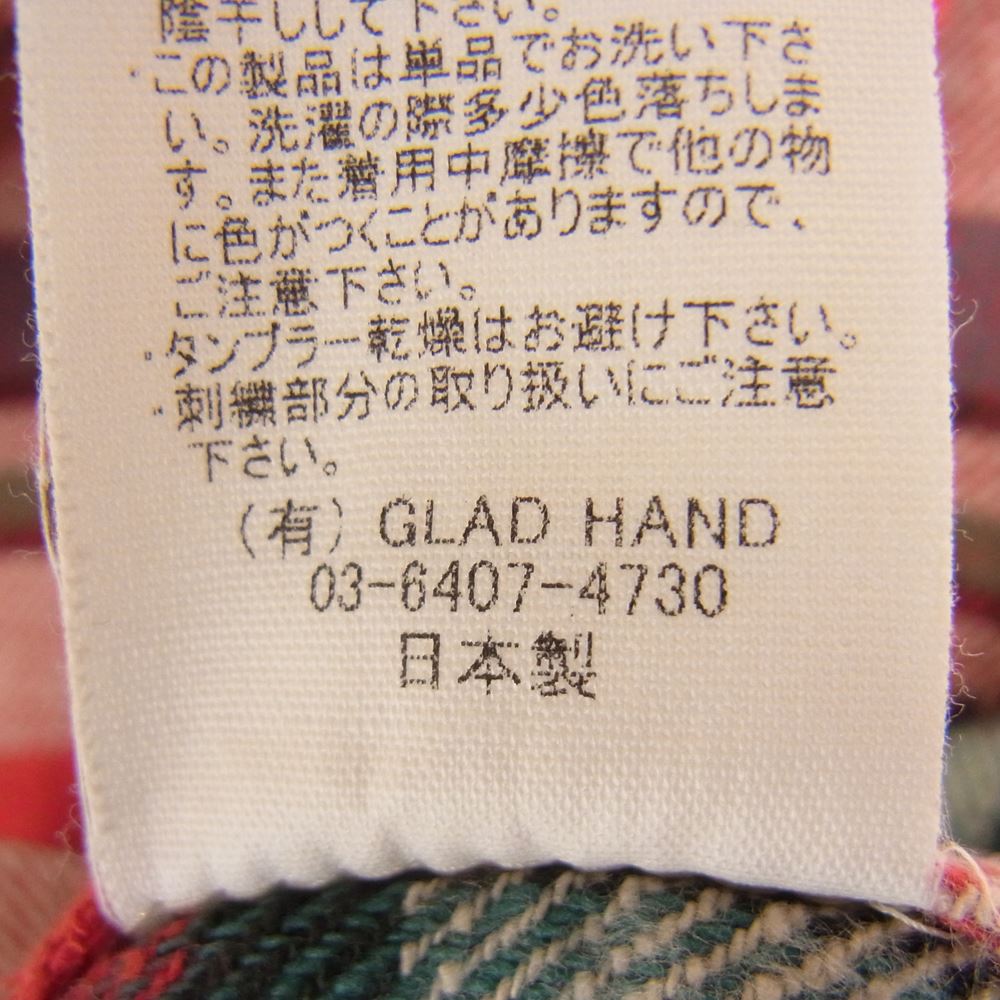 WEIRDO ウィアード 16AW WRD-16-AW-015 エルボーパッチ 刺繍 長袖 ネル シャツ マルチカラー系 レッド系 グリーン系 S【中古】