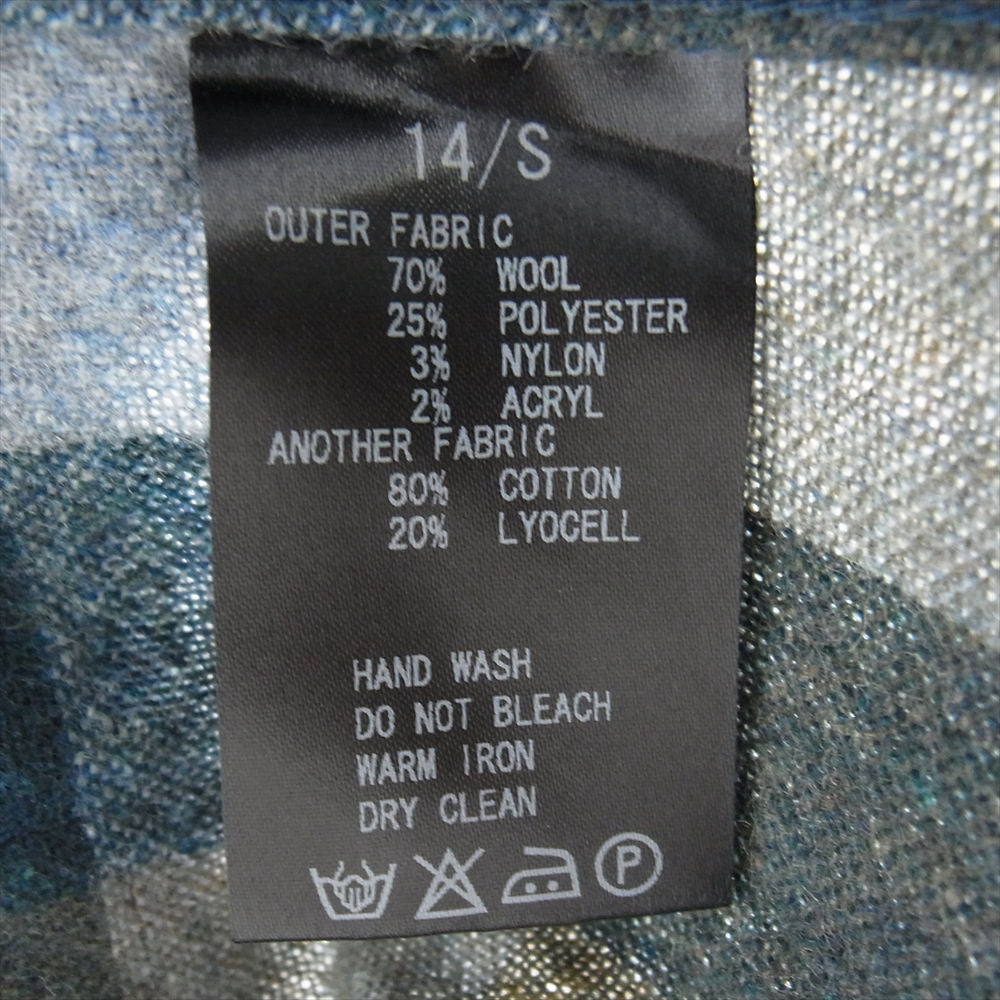 トロフィークロージング 長袖 ウール チェック オープンカラー シャツ  マルチカラー系 S【中古】