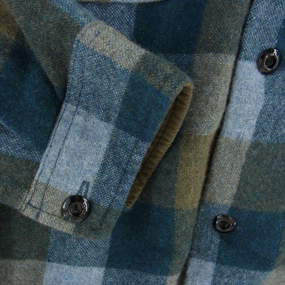 トロフィークロージング 長袖 ウール チェック オープンカラー シャツ  マルチカラー系 S【中古】