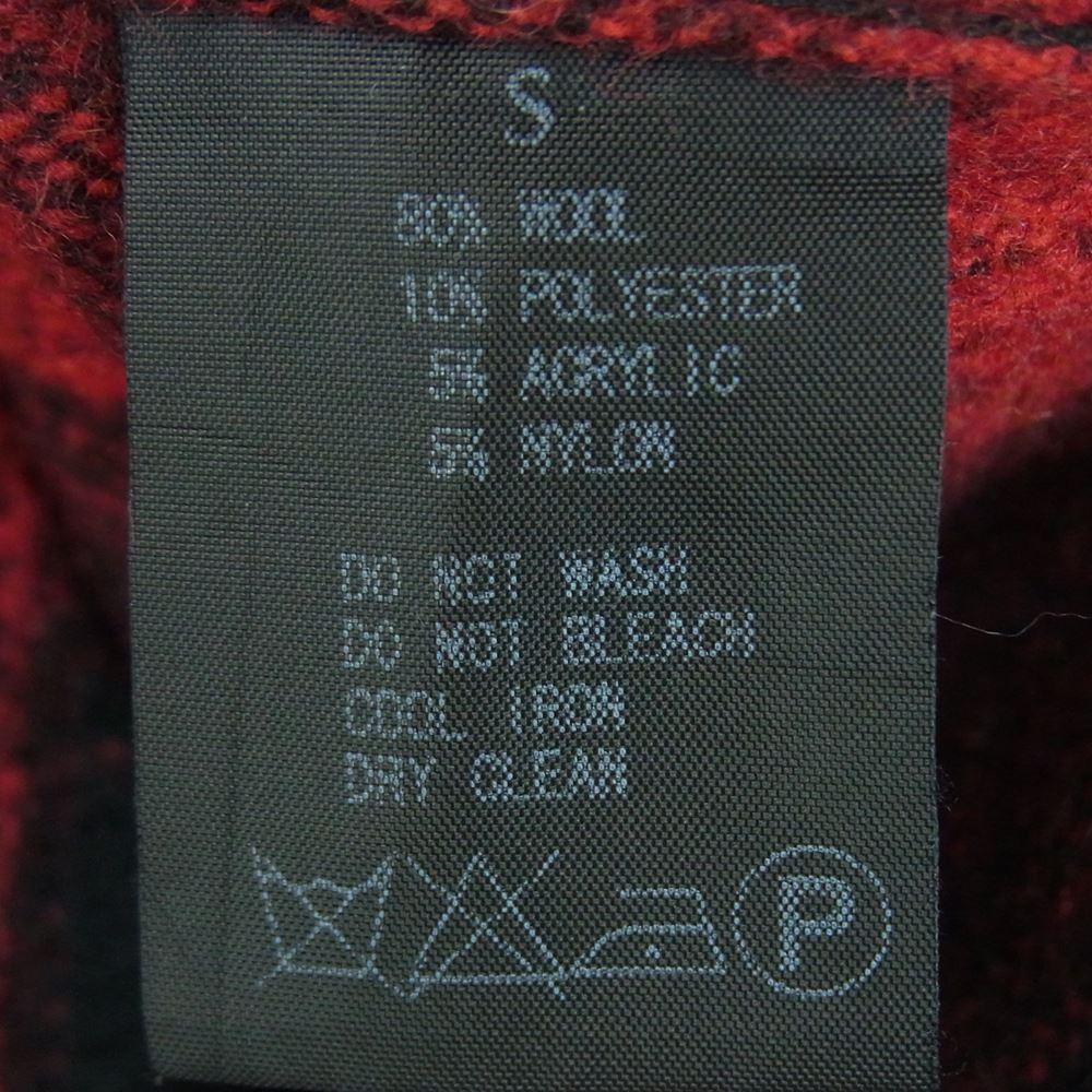 トロフィークロージング 長袖 ウール チェック シャツ 日本製 レッド系 ブラック系 S【中古】