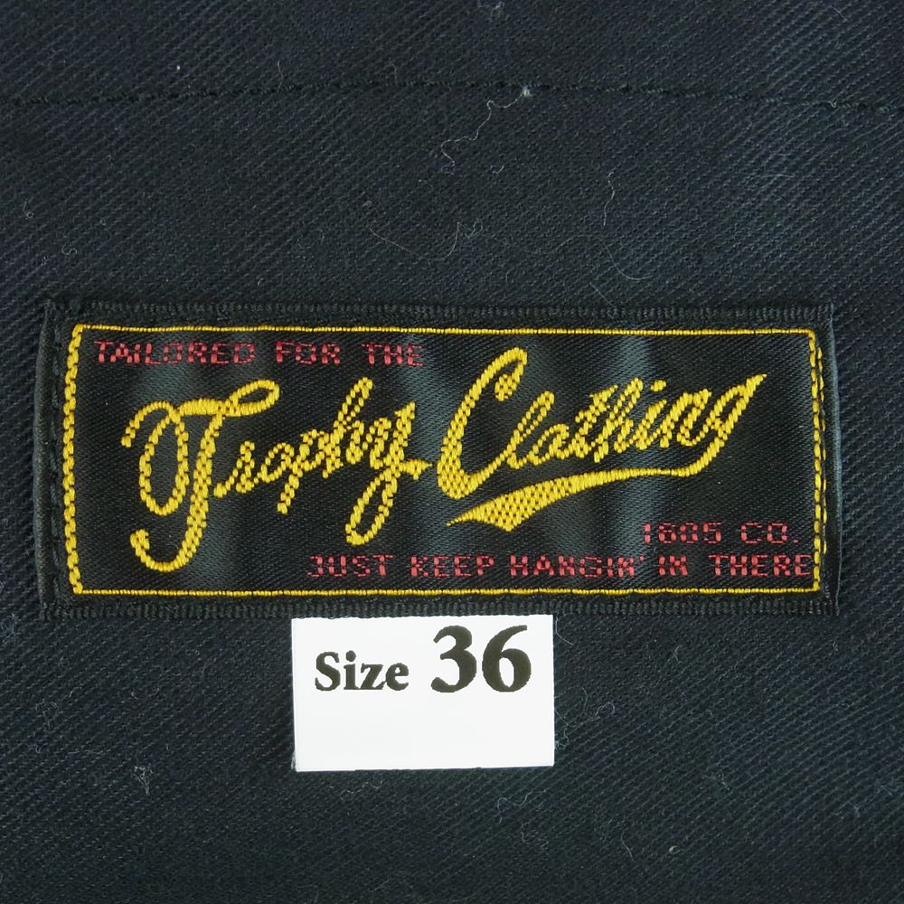 トロフィークロージング レザー 切替 ドンキー ジャケット スタジャン 日本製 グレー系 ブラウン系 36【中古】