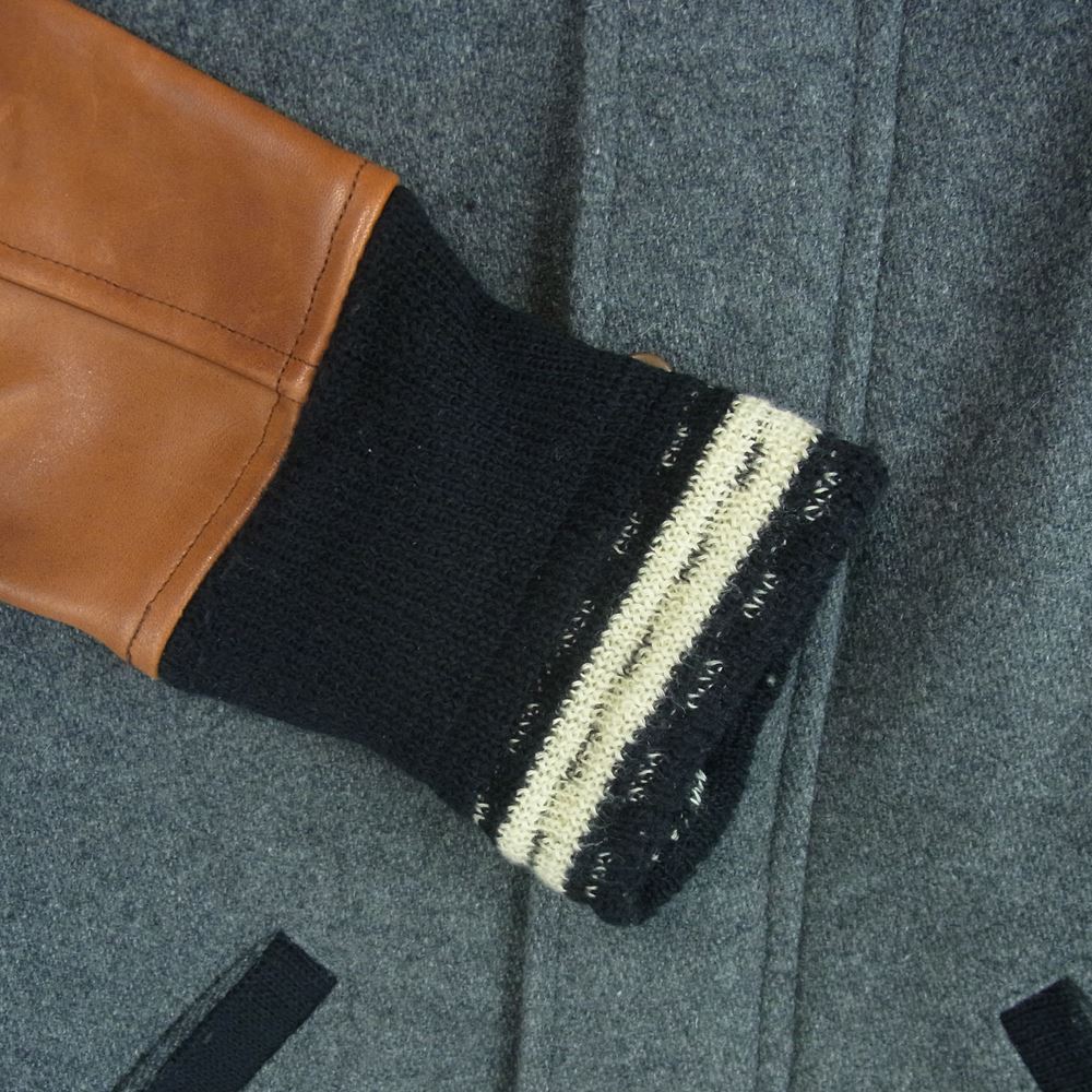 トロフィークロージング レザー 切替 ドンキー ジャケット スタジャン 日本製 グレー系 ブラウン系 36【中古】