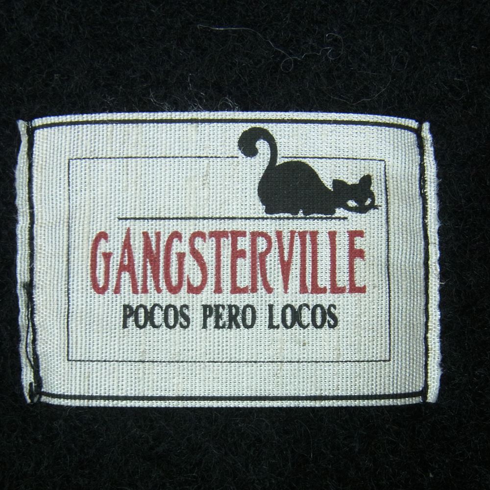 GANGSTERVILLE ギャングスタービル GSV-15-AW-11 ロゴ 刺繍 ごま塩 ビーチクロス ベスト ダークグレー系 ブラック系 S【中古】