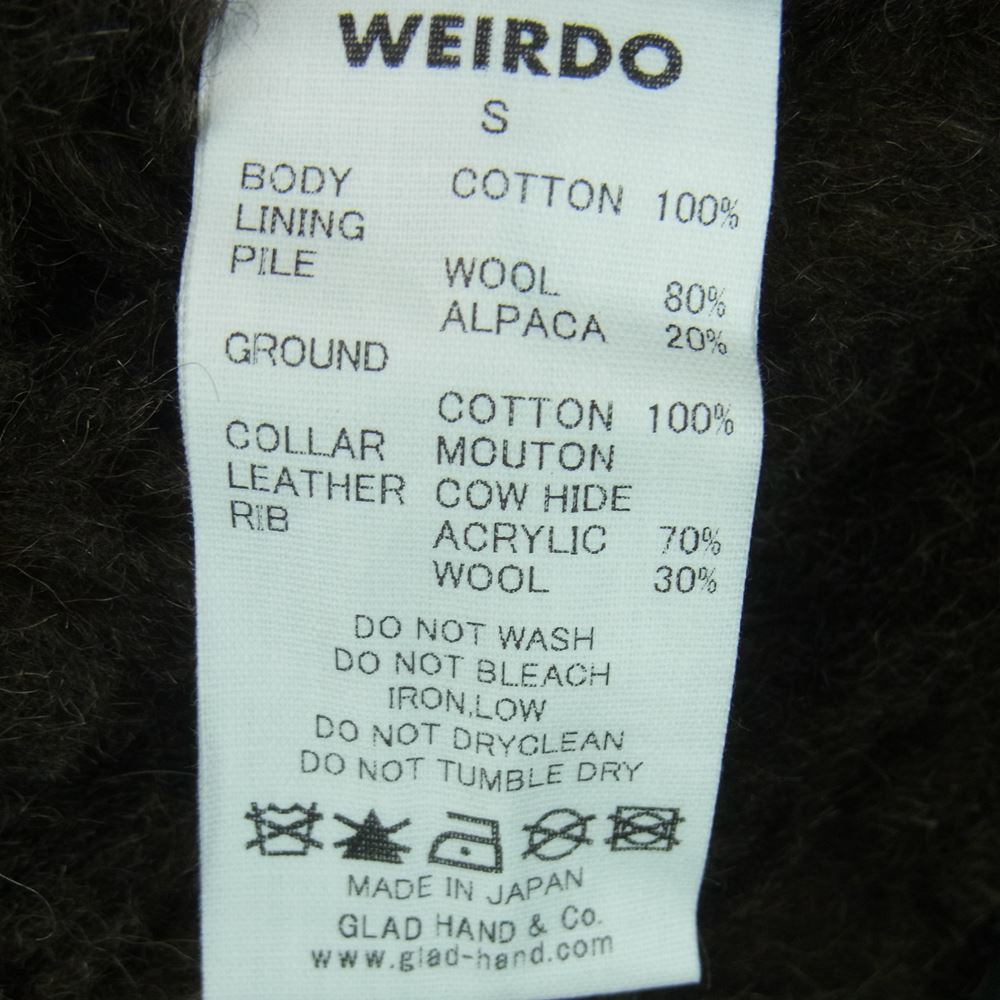 WEIRDO ウィアード 16AW WRD-16-AW-02 B-15A TYPE FLIGHT JACKET フライト ジャケット ダークネイビー系 S 34 - 42【中古】