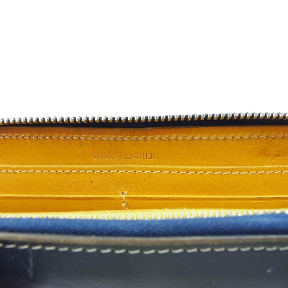 WHITE HOUSE COX ホワイトハウスコックス ブライドルレザー ラウンドファスナー ウォレット 財布 ダークネイビー系【中古】