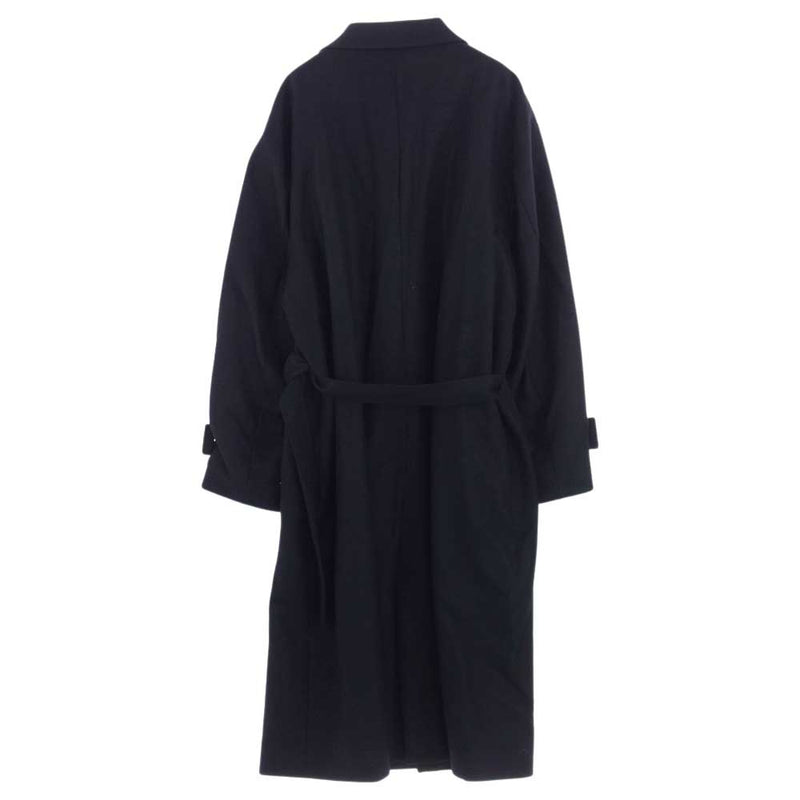 シュタイン ST406 OVERSIZED LAYERED SINGLE COAT ウール オーバーサイズ ベルト コート ブラック系 M【中古】