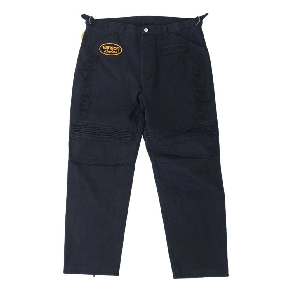 Supreme シュプリーム 22AW × Vanson Leathers バンソンレザー Cordura Denim Racing Pant コーデュラ デニム レーシング パンツ ブラック系 36【中古】