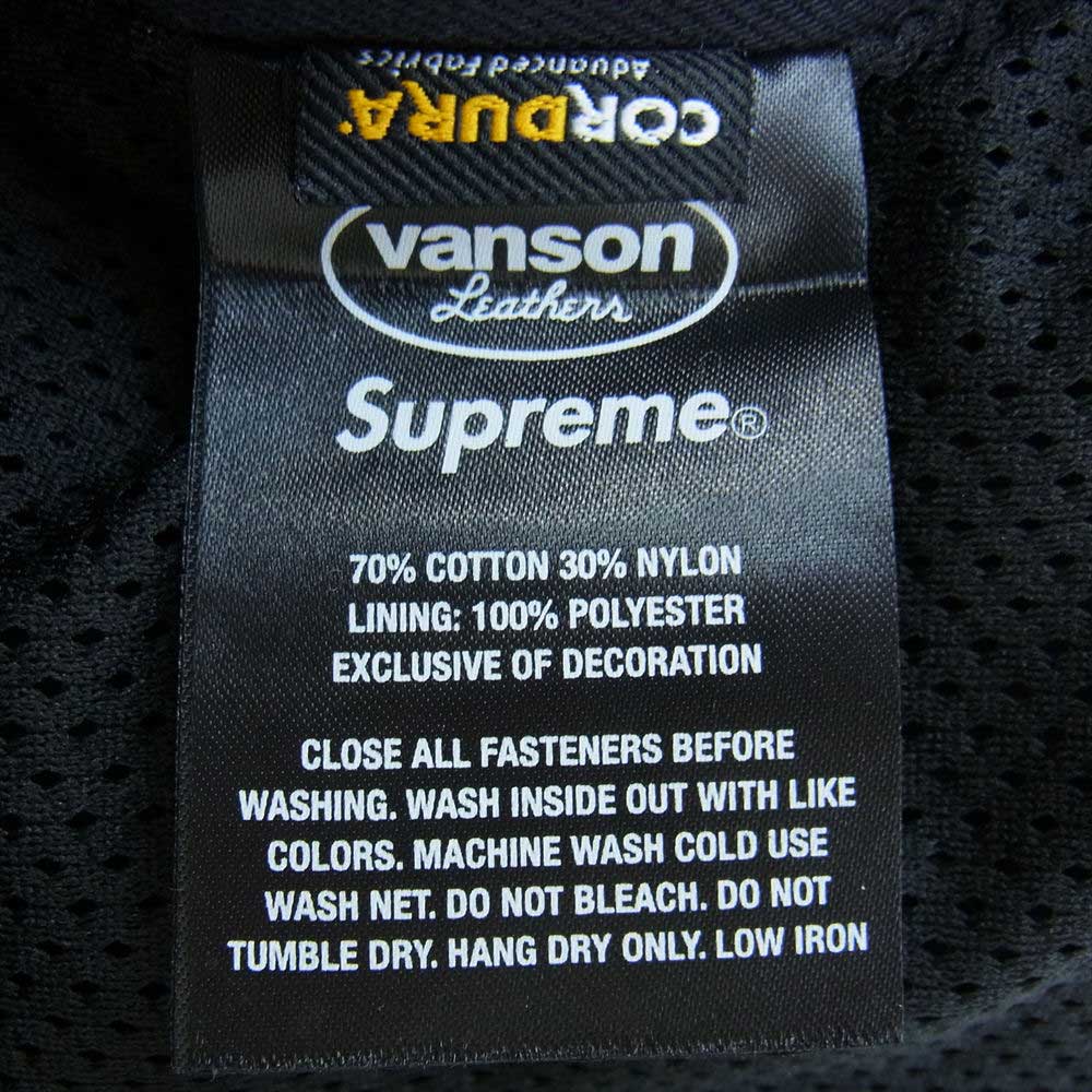 Supreme シュプリーム 22AW × Vanson Leathers バンソンレザー Cordura Denim Racing Pant コーデュラ デニム レーシング パンツ ブラック系 36【中古】